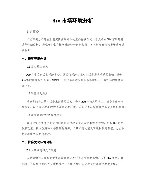 Rio市场环境分析