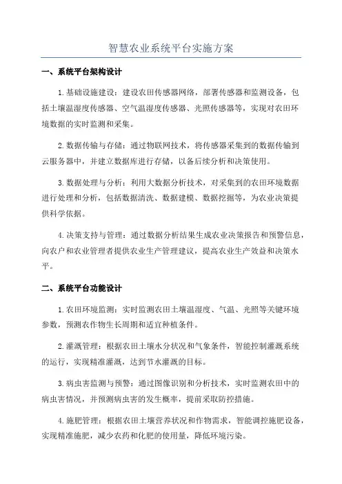 智慧农业系统平台实施方案