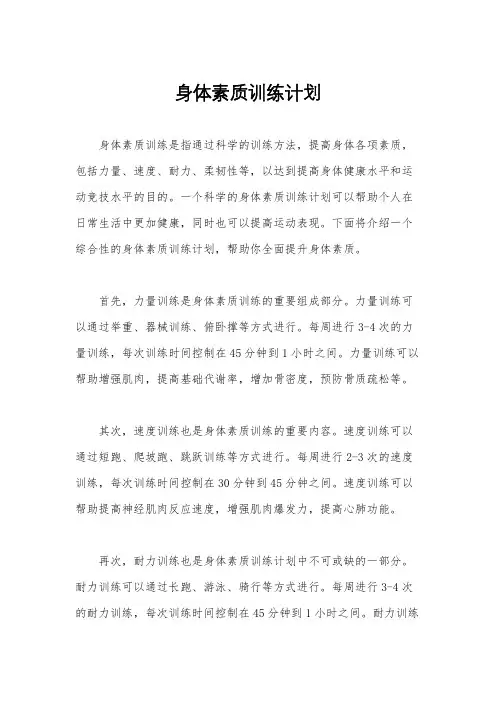 身体素质训练计划