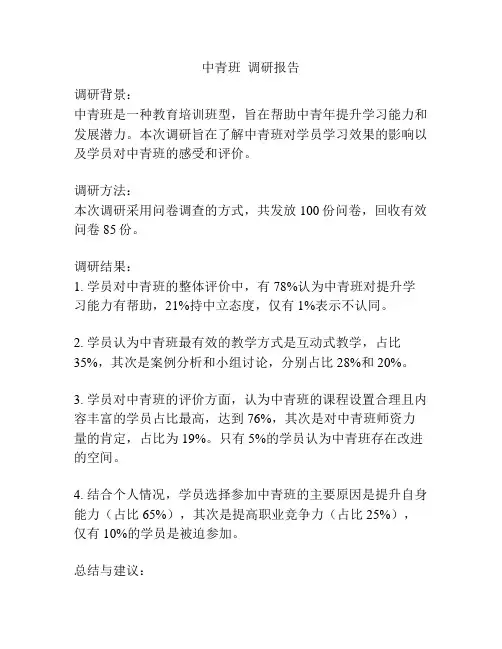 中青班  调研报告