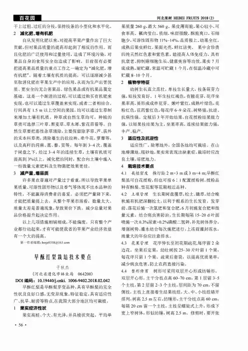 早酥红梨栽培技术要点