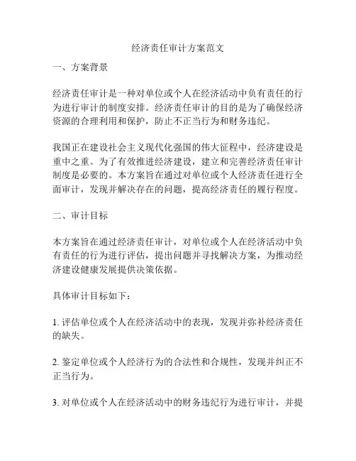 经济责任审计方案范文