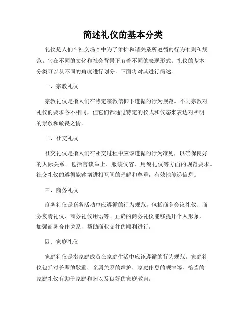 简述礼仪的基本分类