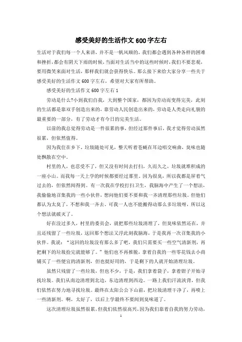 感受美好的生活作文600字左右