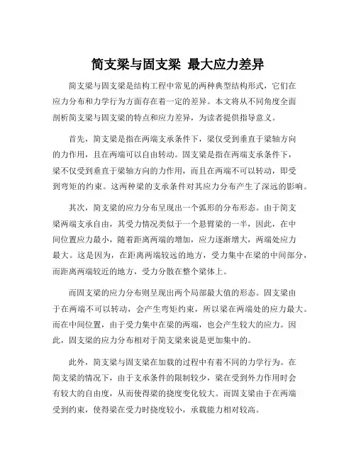 简支梁与固支梁 最大应力差异