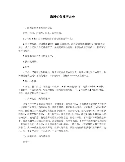 海滩钓鱼技巧大全