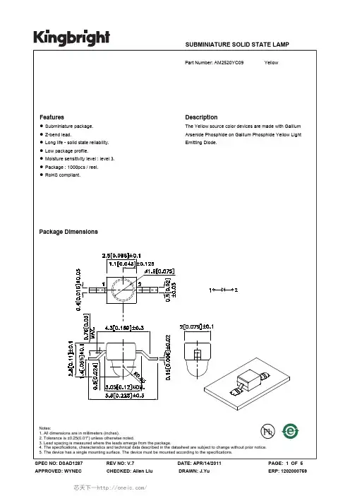 AM2520YC09, 规格书,Datasheet 资料