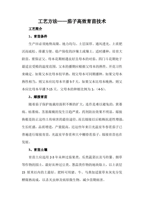 工艺方法——茄子高效育苗技术