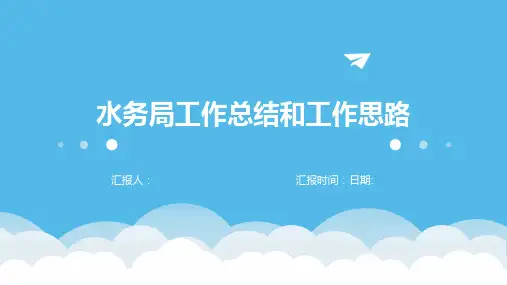 水务局工作总结和工作思路