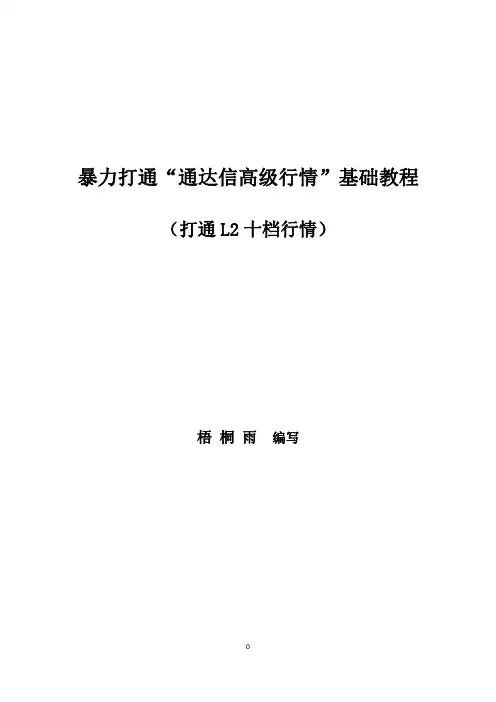 暴力打通通达信L2十档教程