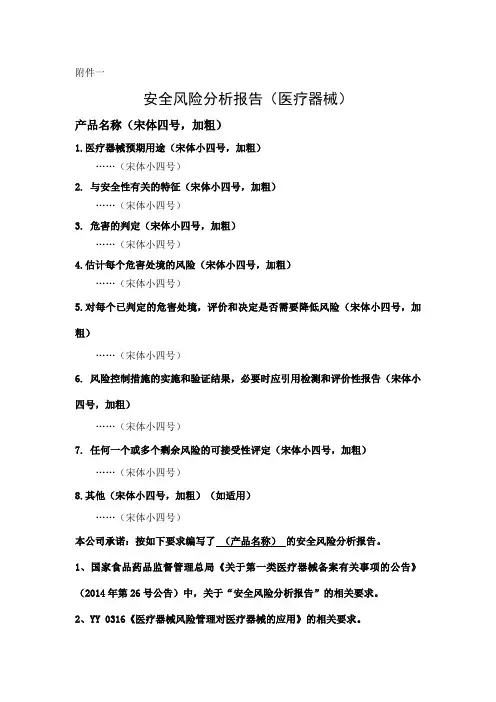安全风险分析(医疗器械)