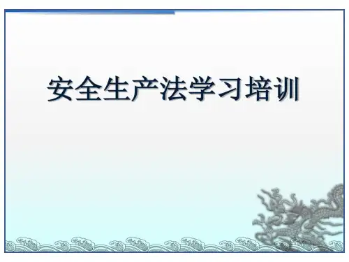 正式版-新版《安全生产法》培训课件
