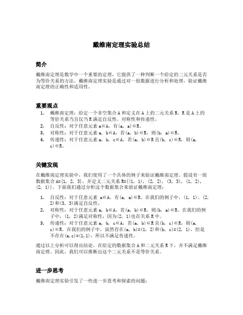 戴维南定理实验总结