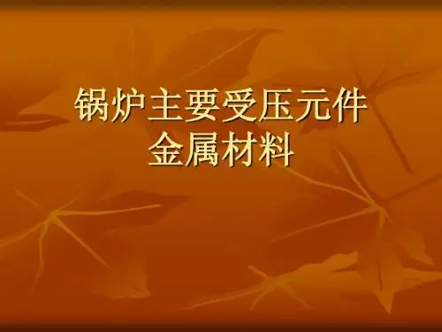 锅炉主要受压元件金属材料