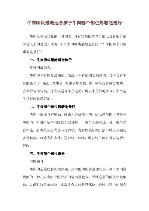 牛肉哪块最嫩适合孩子 牛肉哪个部位烤着吃最好