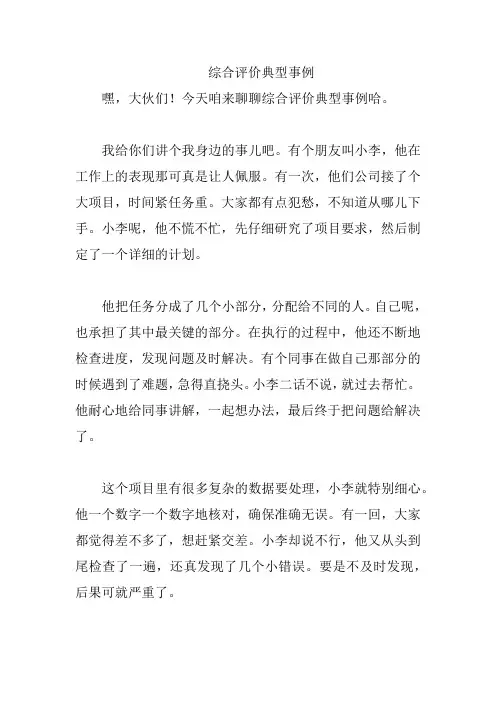 综合评价典型事例