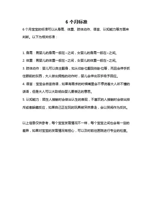 6个月标准