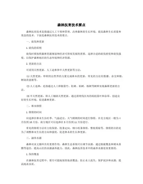 森林抚育技术要点