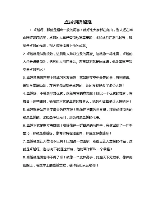 卓越词语解释