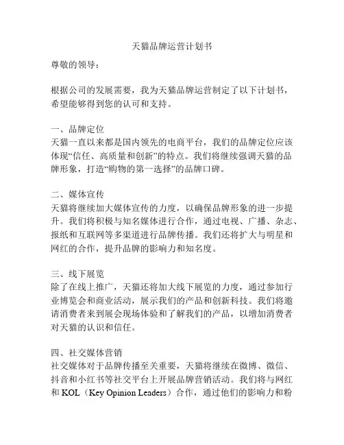 天猫品牌运营计划书
