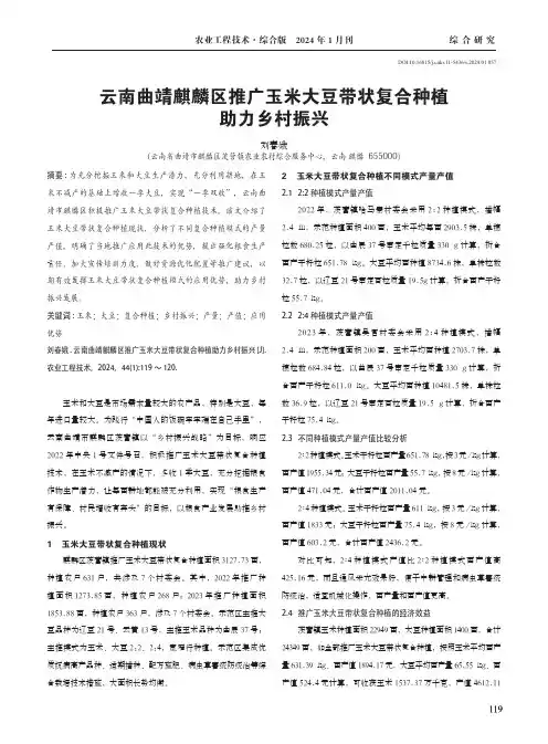 云南曲靖麒麟区推广玉米大豆带状复合种植助力乡村振兴