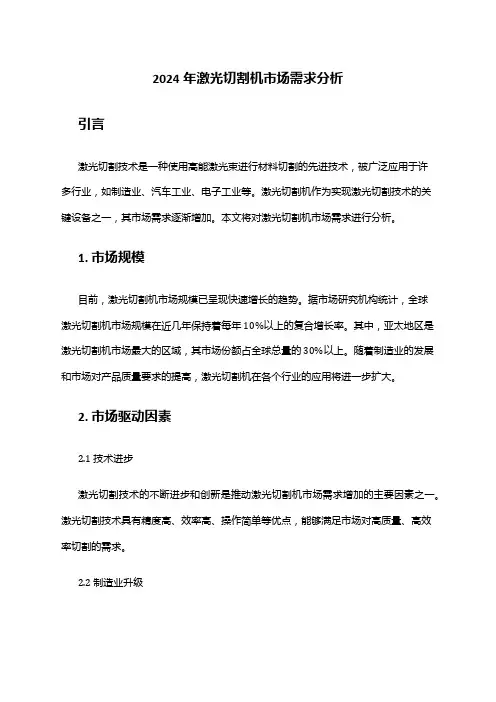 2024年激光切割机市场需求分析