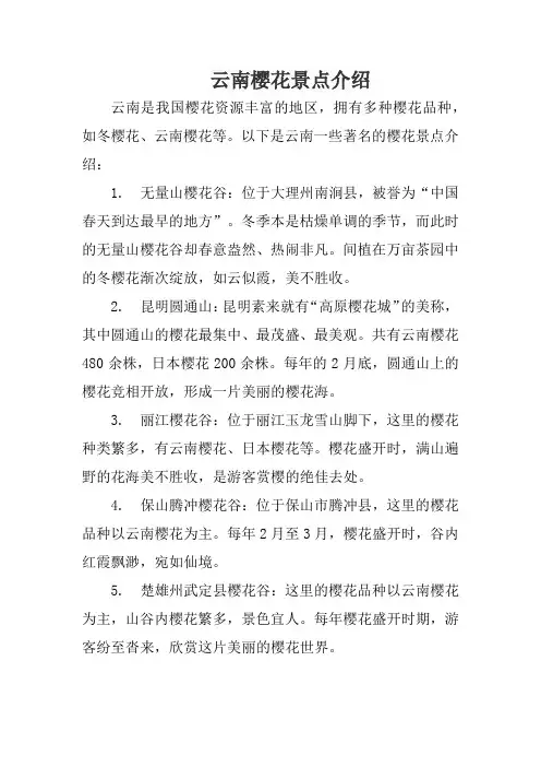 云南樱花景点介绍