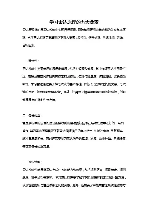学习雷达原理的五大要素