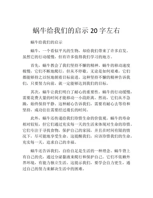 蜗牛给我们的启示20字左右