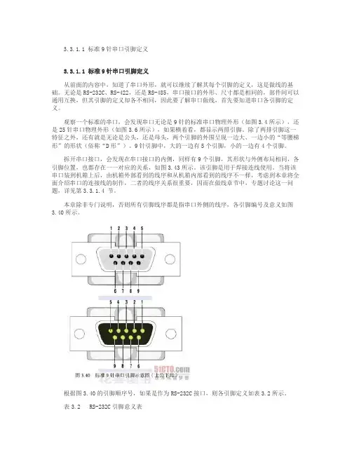 标准9针串口引脚定义(精)