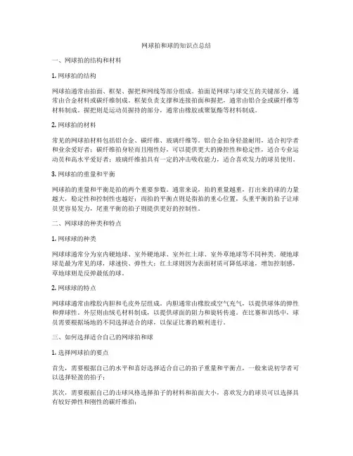 网球拍和球的知识点总结