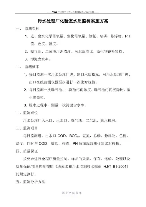 水质监测实施方案