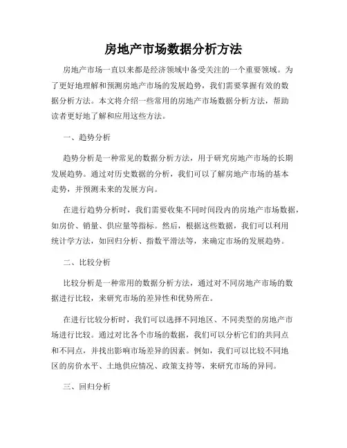 房地产市场数据分析方法