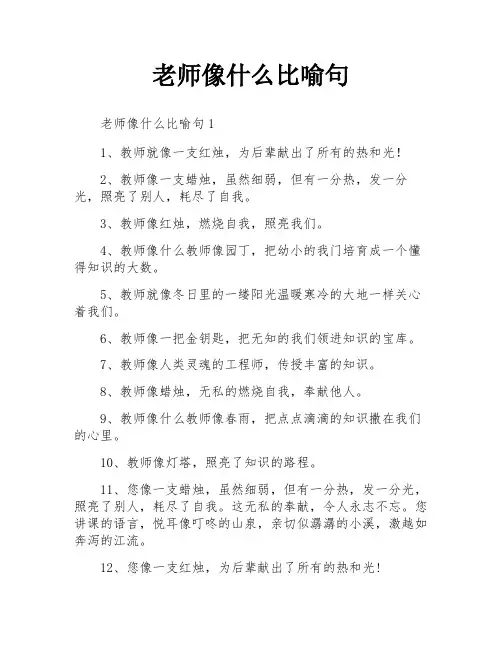老师像什么比喻句