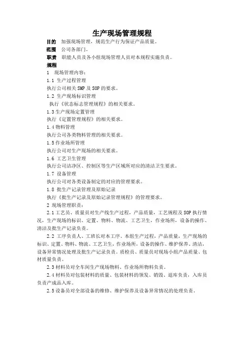 生产现场管理规程