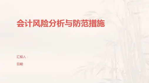会计风险分析与防范措施