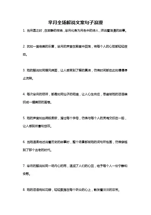 芈月全场解说文案句子浪漫