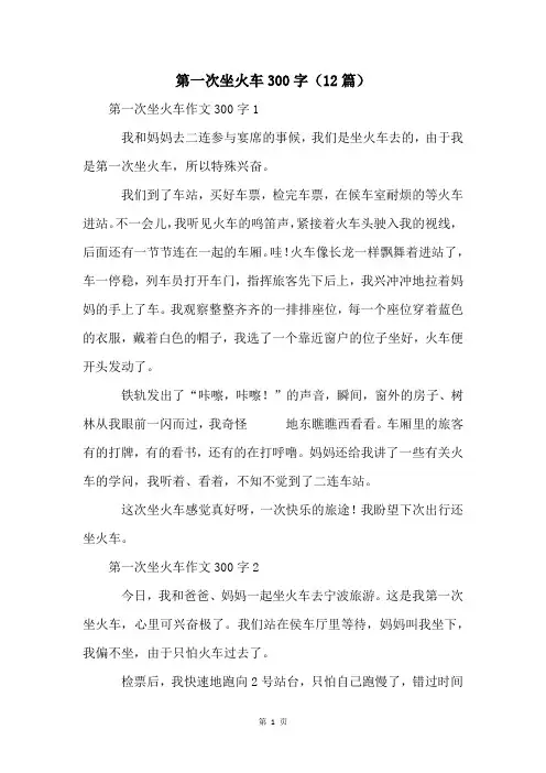 第一次坐火车300字(12篇)