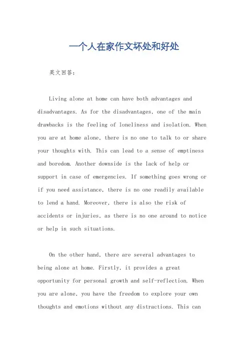 一个人在家作文坏处和好处