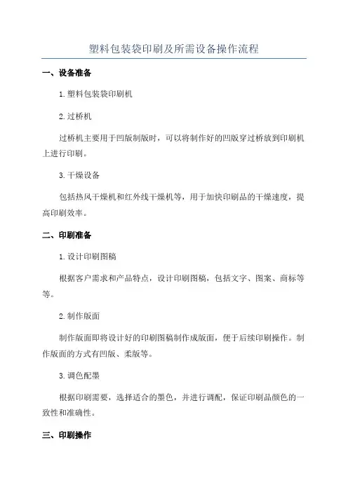 塑料包装袋印刷及所需设备操作流程