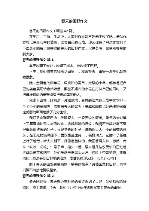 春天的田野作文（精选42篇）