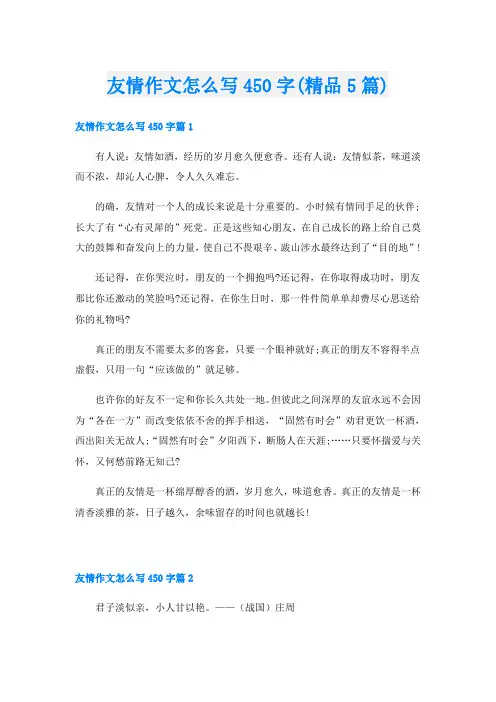 友情作文怎么写450字(精品5篇)