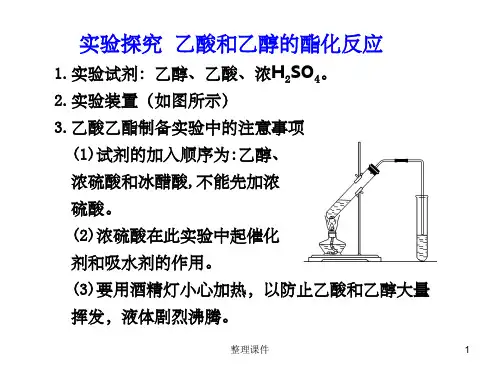 实验探究乙酸和乙醇的酯化反应