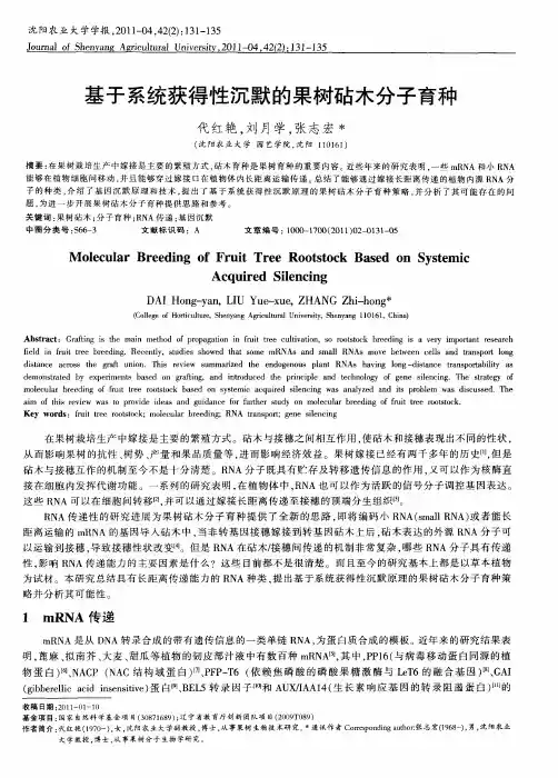 基于系统获得性沉默的果树砧木分子育种