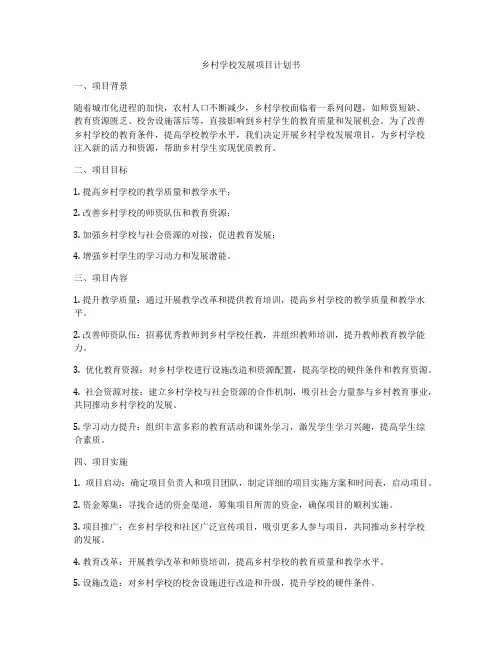 乡村学校发展项目计划书