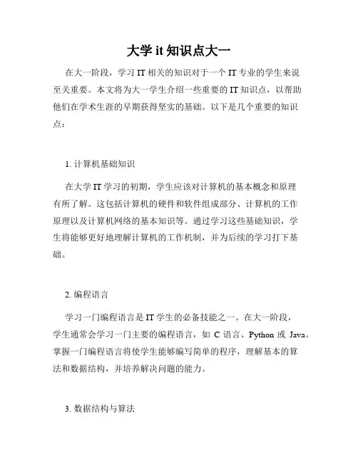 大学it知识点大一