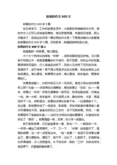 板栗的作文600字