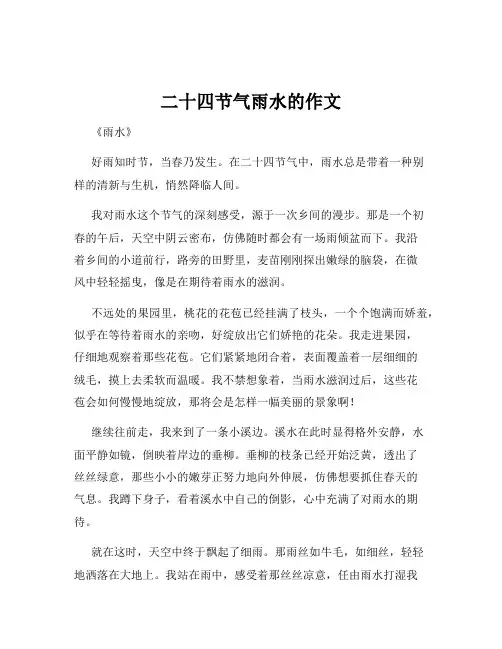 二十四节气雨水的作文
