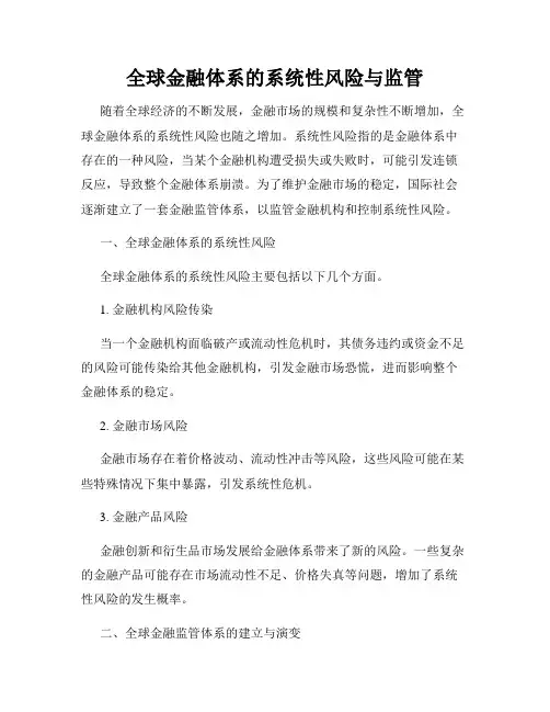 全球金融体系的系统性风险与监管