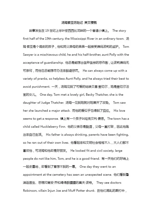 汤姆索亚历险记 英文梗概